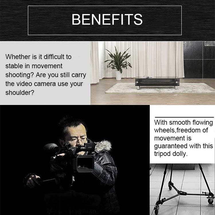 Kingjoy VX-600D Aluminium Alloy Camera Big Foot Wheel Tripod Pulley Base by buy2fix