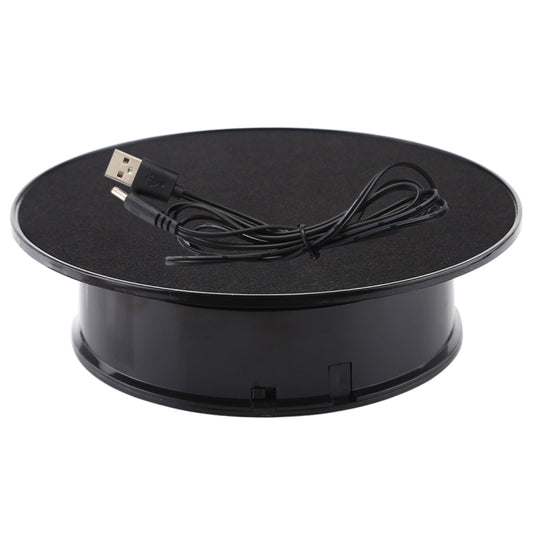 20cm 360 Degree Electric Rotating Turntable Display Stand Photography Video Shooting Props Turntable, Load 1.5kg, Powered by Battery & USB(Black) by buy2fix