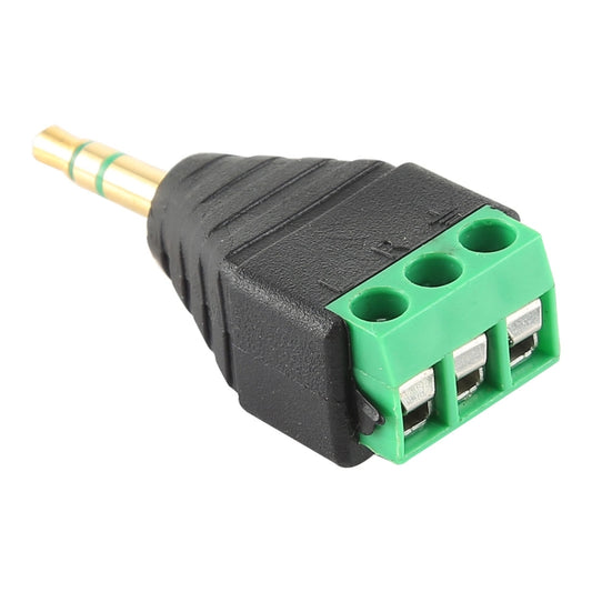 3.5mm Male Plug 3 Pole 3 Pin Terminal Block Stereo Audio Connector by buy2fix