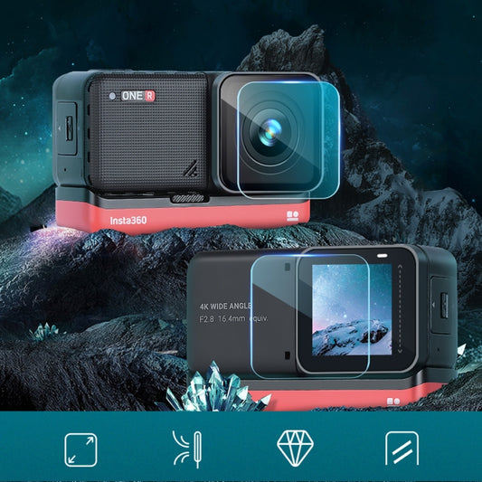 Lens + LCD Display Tempered Glass Film for Insta 360 One R 4K (Transparent) by buy2fix