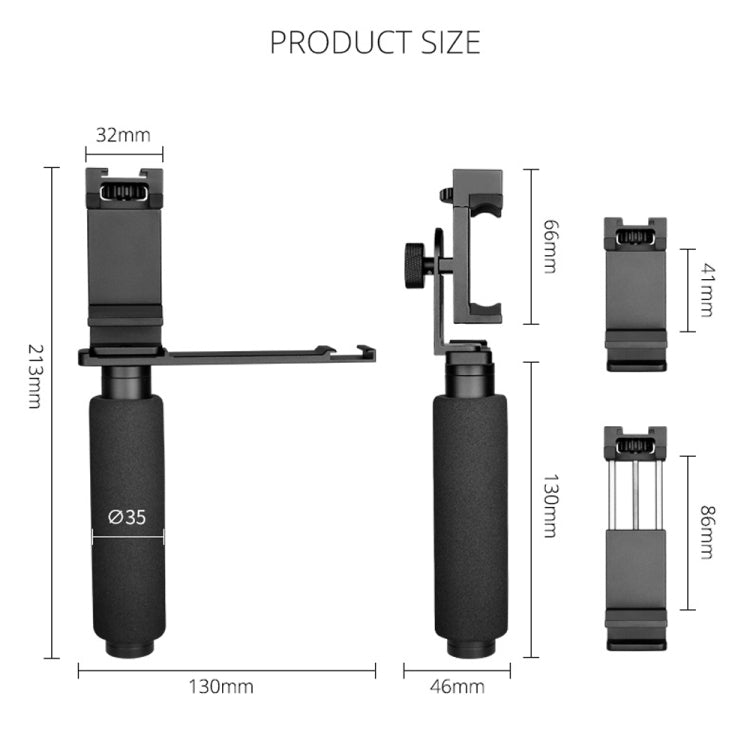 YELANGU PC08 YLG0117A Handheld Grip Holder Bracket with Mobile Phone Metal Clamp (Black) by YELANGU