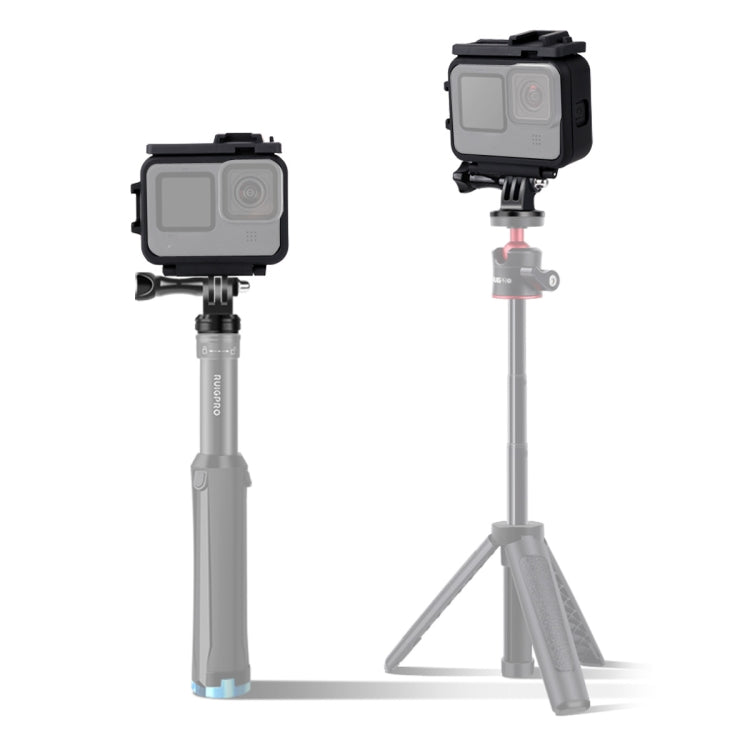 For GoPro HERO10 Black / HERO9 Black Plastic Frame Mount Protective Case with Base Buckle & Long Screw(Black) by buy2fix