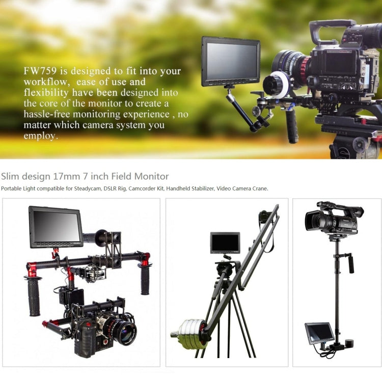 FEELWORLD FW759 1280x800 7 inch IPS Screen Ultra-thin HD Camera Field Monitor by FEELWORLD