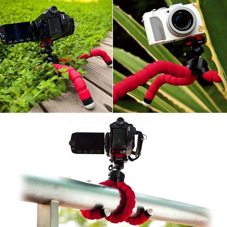 Mini Octopus Flexible Foam Tripod Holder with Phone Clamp & Remote Control (Red) by buy2fix