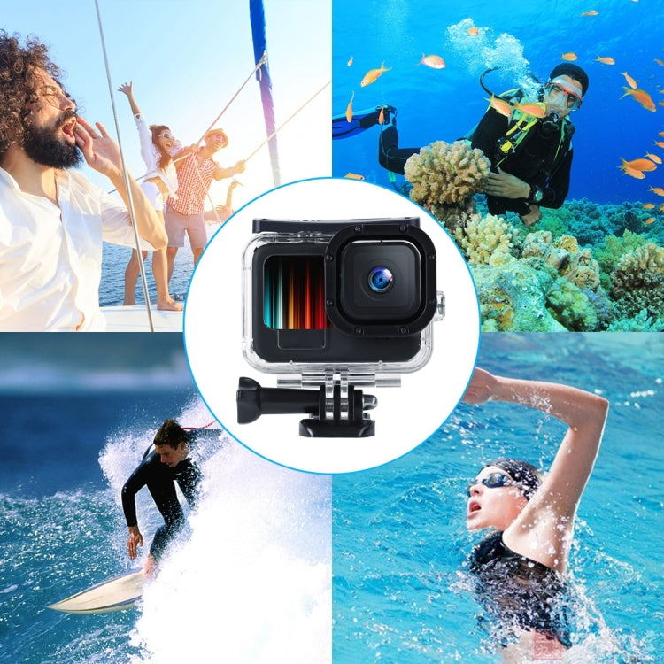 45m Waterproof Housing Protective Case with Buckle Basic Mount & Screw For GoPro HERO10 Black / HERO9 Black by buy2fix