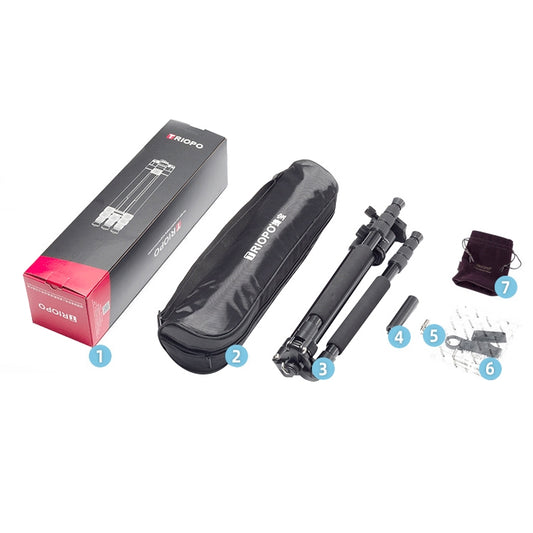 TRIOPO 554 Adjustable Portable Aluminum Alloy Tripod with D-2A Ball Head for SLR Camera by TRIOPO