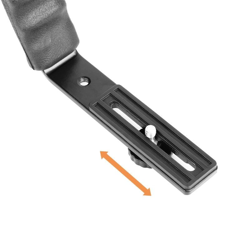 L-Shaped Aluminum Flash Bracket Camera Holder(Black) by buy2fix