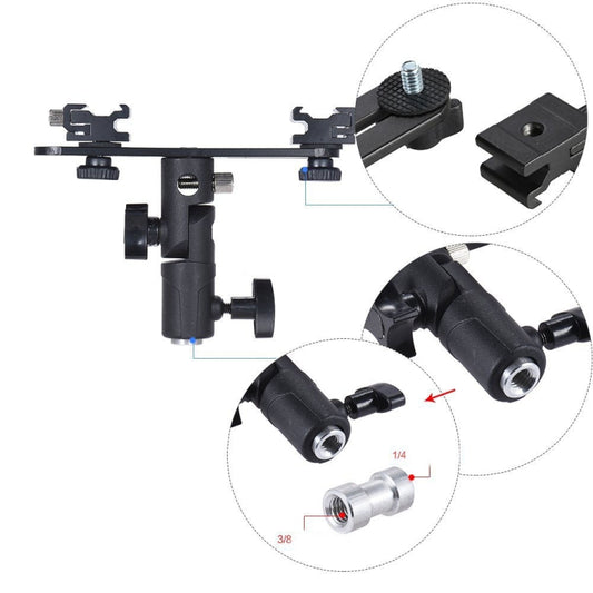 Double Hot Shoe Flash Stand Bracket by buy2fix