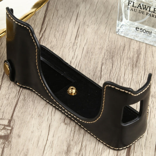 1/4 inch Thread PU Leather Camera Half Case Base for FUJIFILM X100V (Black) by buy2fix