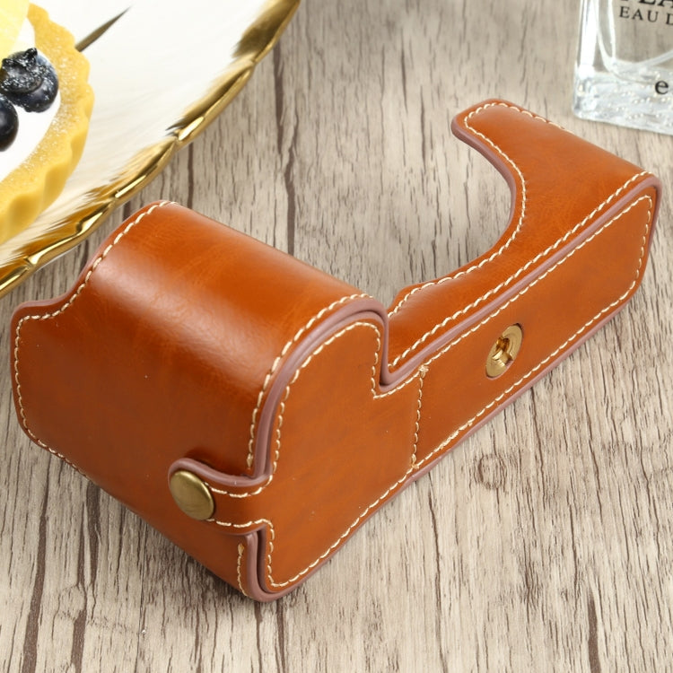 1/4 inch Thread PU Leather Camera Half Case Base for FUJIFILM X-S10 (Brown) by buy2fix