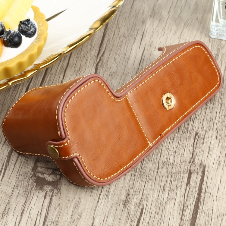 1/4 inch Thread PU Leather Camera Half Case Base for Canon EOS 90D (Brown) by buy2fix