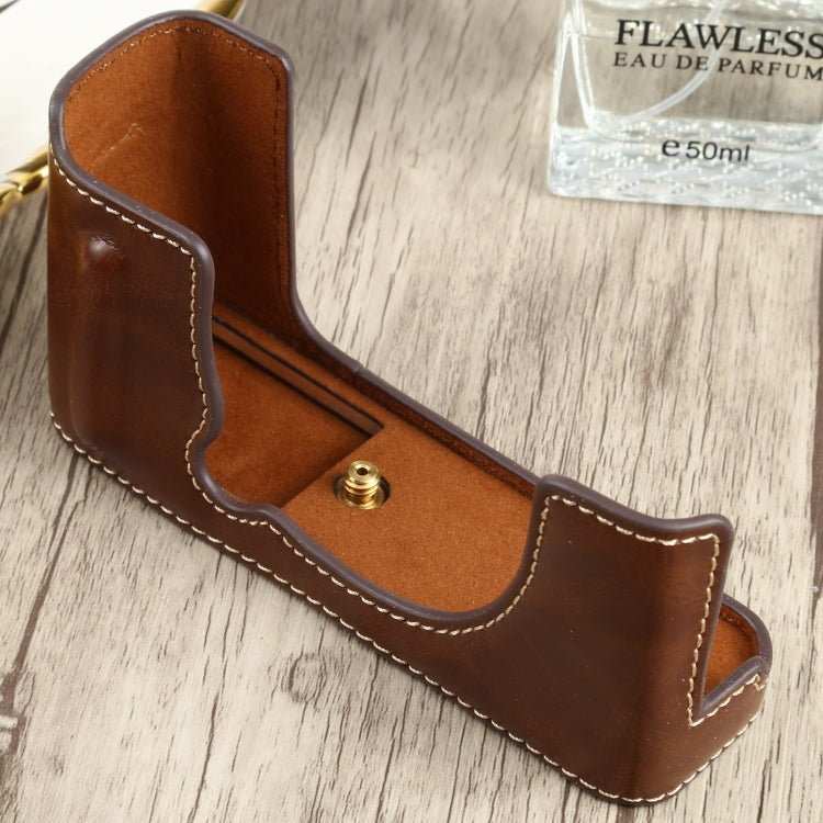 1/4 inch Thread PU Leather Camera Half Case Base for FUJIFILM XE4 (Coffee) by buy2fix