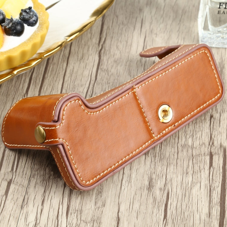 1/4 inch Thread PU Leather Camera Half Case Base for FUJIFILM X-T4 (Brown) by buy2fix