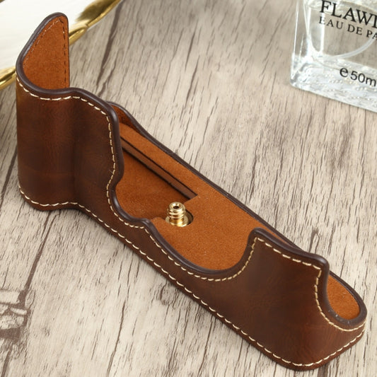 1/4 inch Thread PU Leather Camera Half Case Base for FUJIFILM XT200 (Coffee) by buy2fix