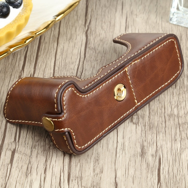 1/4 inch Thread PU Leather Camera Half Case Base for FUJIFILM XT200 (Coffee) by buy2fix