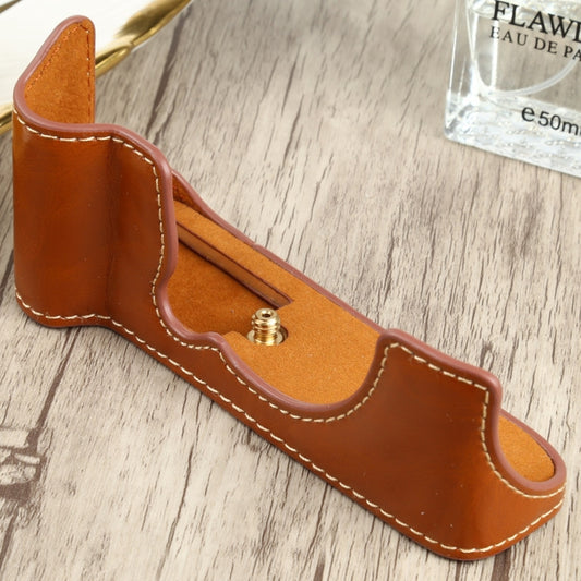 1/4 inch Thread PU Leather Camera Half Case Base for FUJIFILM XT200 (Brown) by buy2fix