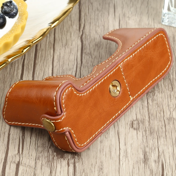 1/4 inch Thread PU Leather Camera Half Case Base for FUJIFILM XT200 (Brown) by buy2fix