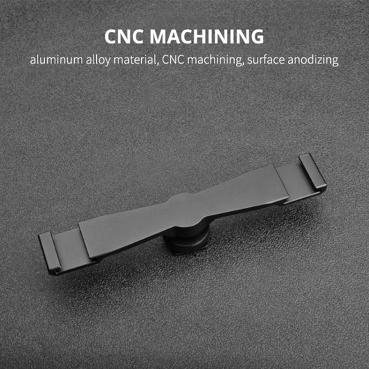 YELANGU A641 Cold Shoe to Dual Cold Shoe Mount Adapter Aluminum Alloy Extension Bracket (Black) by YELANGU