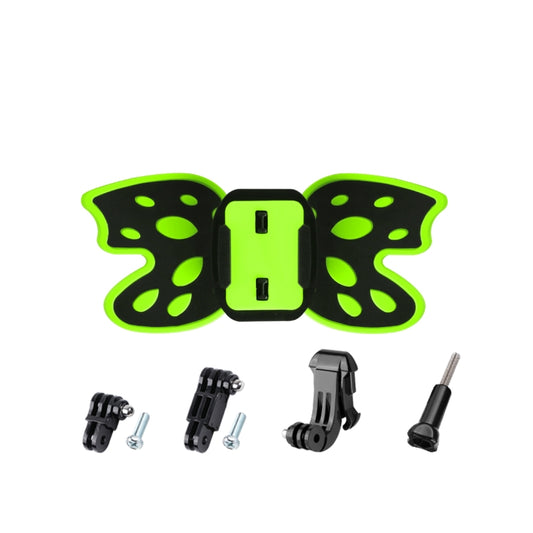 Butterfly Helmet Mount Adapter with 3-Way Pivot Arm & J-Hook Buckle & Long Screw for GoPro, Insta360, DJI and Other Action Cameras (Fluorescent Green) by buy2fix