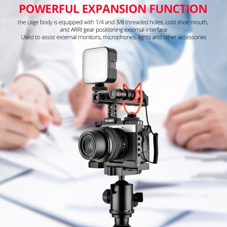 YELANGU C24 Video Camera Cage Stabilizer Kit with Handle for Sony Alpha 7C / A7C / ILCE-7C (Black) by YELANGU