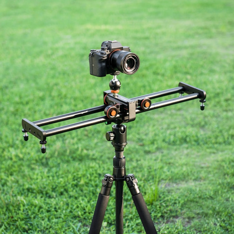 YELANGU L4X-60ET 60cm Splicing Slide Rail Track + Trolley Rail Buckle with Ballhead for SLR Cameras / Video Cameras (Black) by YELANGU