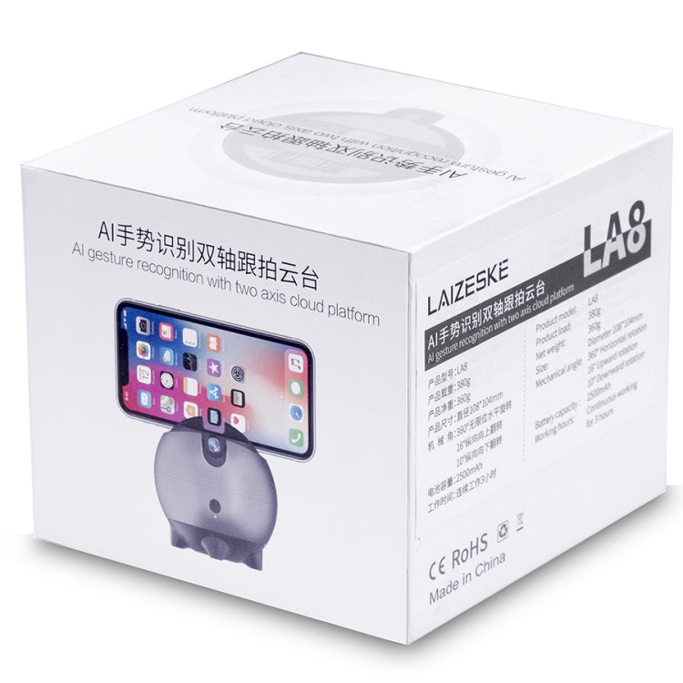 LAIZESKE LA8 Smart Robot Cameraman 360 Degree Auto Tracking Phone Holder (Grey) by buy2fix