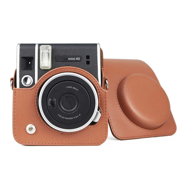 Full Body Camera Retro PU Leather Case Bag with Strap for FUJIFILM instax mini 40 (Brown) by buy2fix