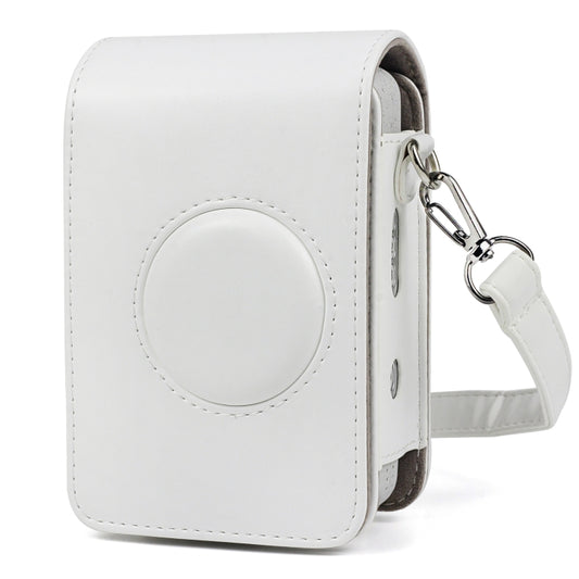 Full Body Camera Retro PU Leather Case Bag with Strap for FUJIFILM instax mini Liplay (White) by buy2fix