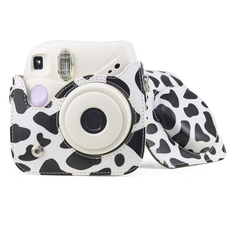 Milk Cow Full Body PU Leather Case Camera Bag with Strap for FUJIFILM instax mini 7+ by buy2fix