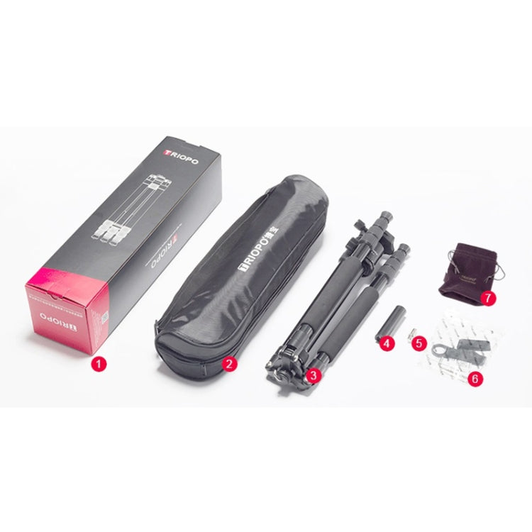 TRIOPO T258 Aluminum Alloy Tripod Monopod with D2 Ball Head (Black) by TRIOPO