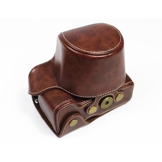 Full Body Camera PU Leather Case Bag for Sony LCE-7C / Alpha 7C / A7C 28-60mm / 40.5mm Lens(Coffee) by buy2fix