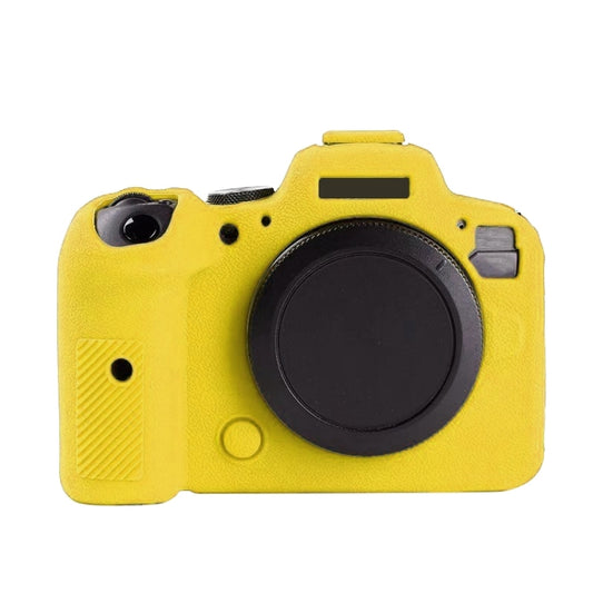 For Canon EOS R6 Litchi Texure Soft Silicone Case(Yellow) by buy2fix