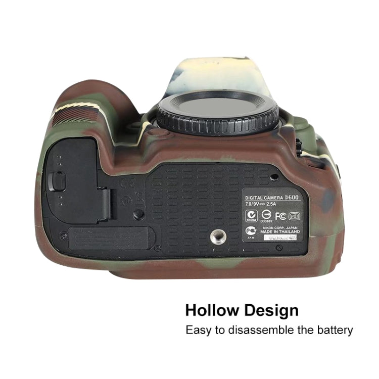 For Nikon D600 / D610 Soft Silicone Protective Case(Camouflage) by buy2fix