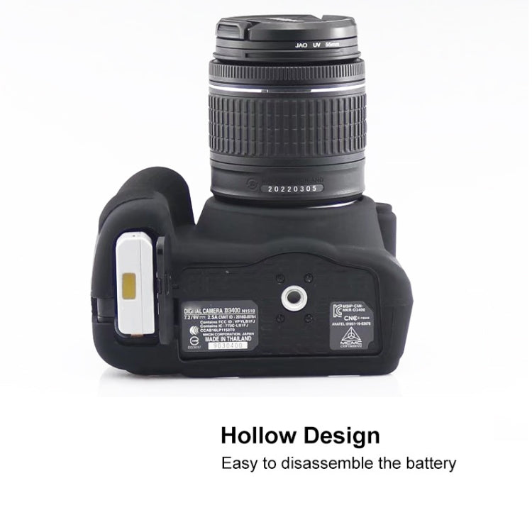 Soft Silicone Protective Case for Nikon D3400 / D3300 (Black) by buy2fix