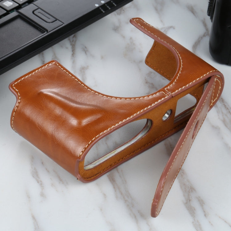 1/4 inch Thread PU Leather Camera Half Case Base for Leica Q2(Brown) by buy2fix