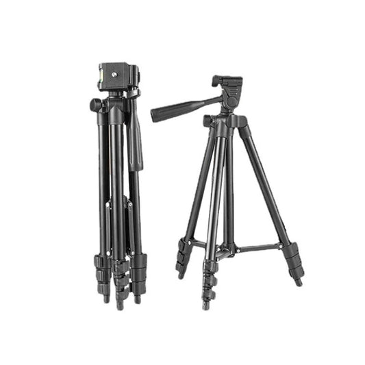 130cm 4-Section Folding Aluminum Alloy Tripod Mount with Three-Dimensional Head(Black) by buy2fix