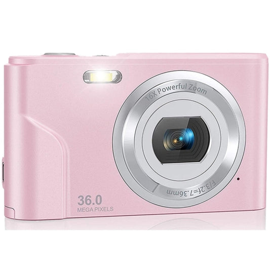 DC311 2.4 inch 36MP 16X Zoom 2.7K Full HD Digital Camera Children Card Camera, EU Plug(Pink) by buy2fix