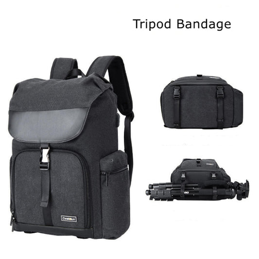 CADeN M8 Side Open Canvas Large Capacity Photography Backpack Shoulder Bag by CADeN