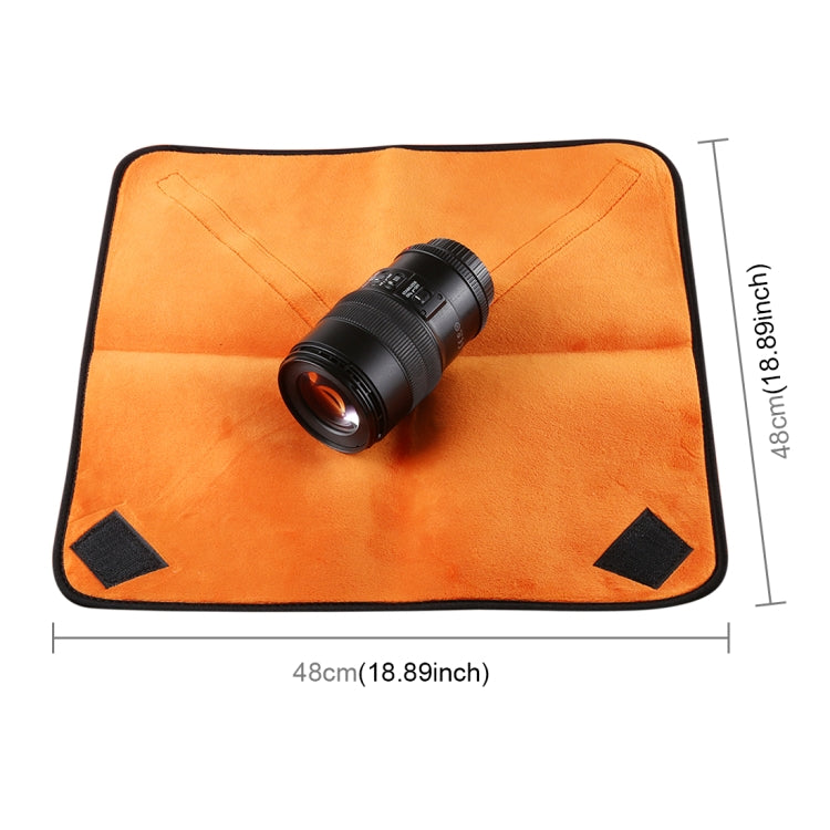 Hundred-folding Cloth Photography Camera SLR Liner Lens Bag Thickening Wrapped Cloth Plus Velvet, Size: 50x50cm (Orange) by buy2fix