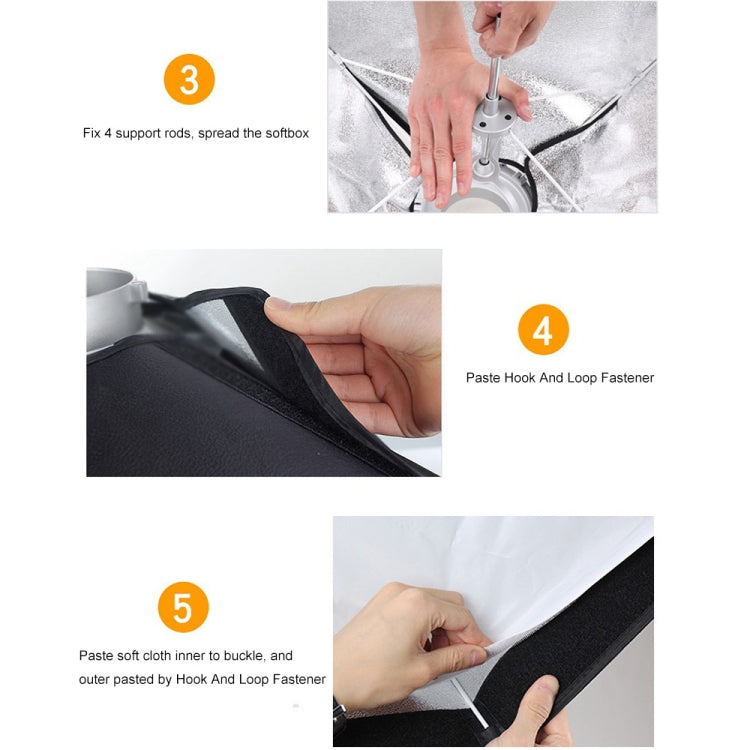 Godox 60 x 60cm Rectangle Softbox Photo Studio Bowens Mount Diffuser for Speedlite (Black) by Godox