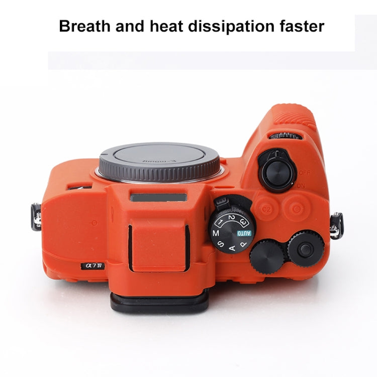 Soft Silicone Protective Case for Sony A7 IV (Orange) by buy2fix