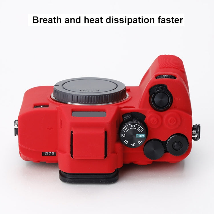 Soft Silicone Protective Case for Sony A7 IV (Red) by buy2fix