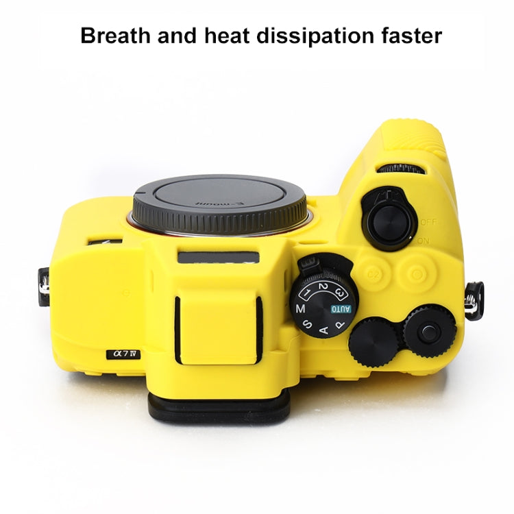 Soft Silicone Protective Case for Sony A7 IV (Yellow) by buy2fix