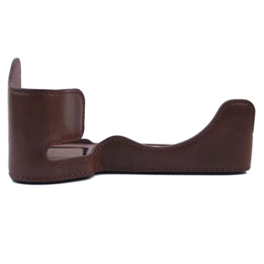 1/4 inch Thread PU Leather Camera Half Case Base for Sony A7 IV (Coffee) by buy2fix