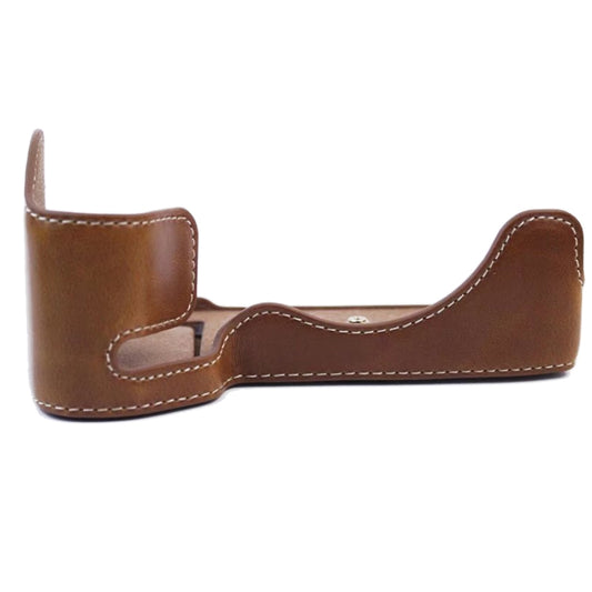 1/4 inch Thread PU Leather Camera Half Case Base for Sony A7 IV (Brown) by buy2fix