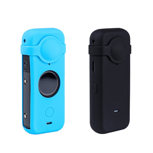 Full Body Dust-proof Silicone Case with Lens Cover for Insta360 ONE X2(Blue) by buy2fix