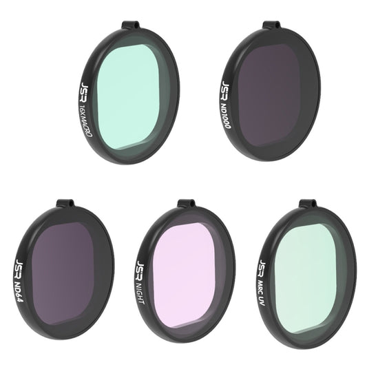 JSR Round Housing 5 in 1 UV+NIGHT+ND1000+ND64+16X Macro Lens Filter for GoPro HERO8 Black by JSR