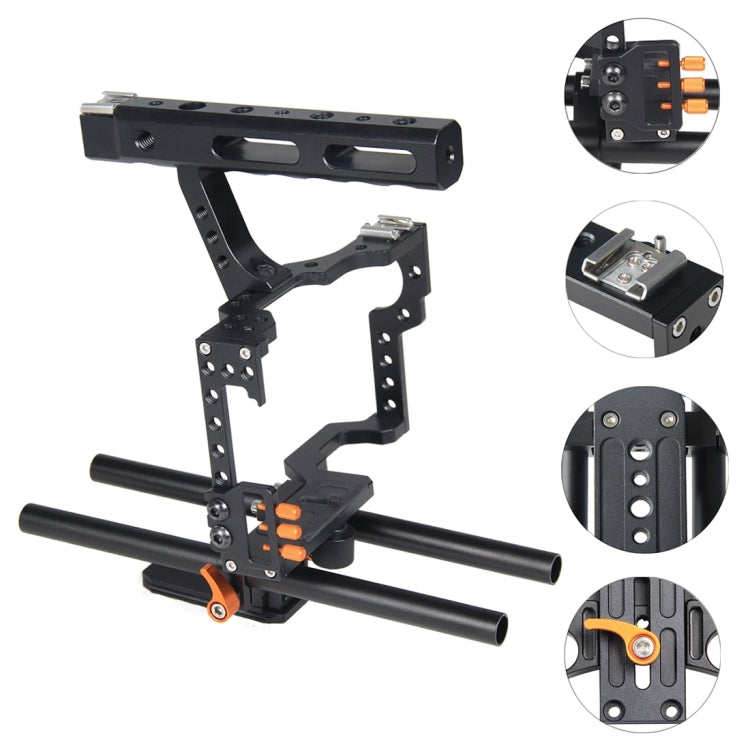 YELANGU YLG0904A-C Handle Video Camera Cage Stabilizer for Panasonic Lumix DMC-GH4 / Sony A7 & A7S & A7R & A7RII & A7SII(Orange) by YELANGU