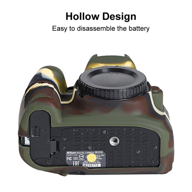Soft Silicone Protective Case for Nikon D5200 (Camouflage) by buy2fix