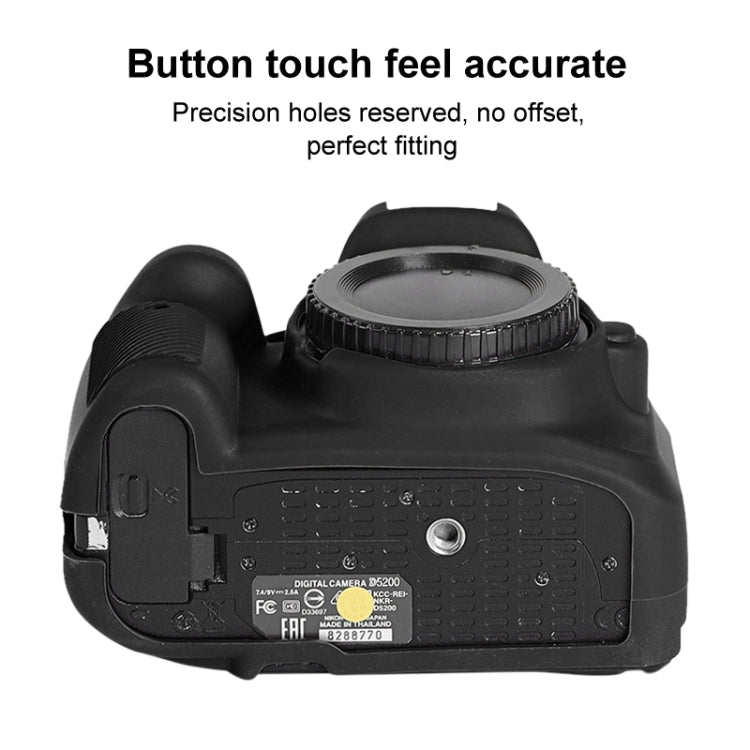 Soft Silicone Protective Case for Nikon D5200 (Black) by buy2fix